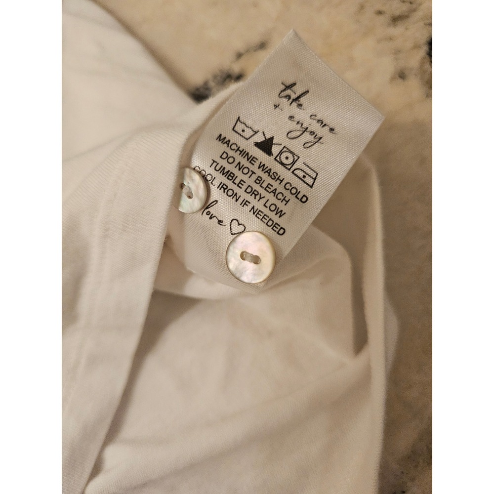 NIC+ZOE White Button Down Shirt Long Sleeve Cotton Modal Blend Women's Size L - Picture 6 of 8